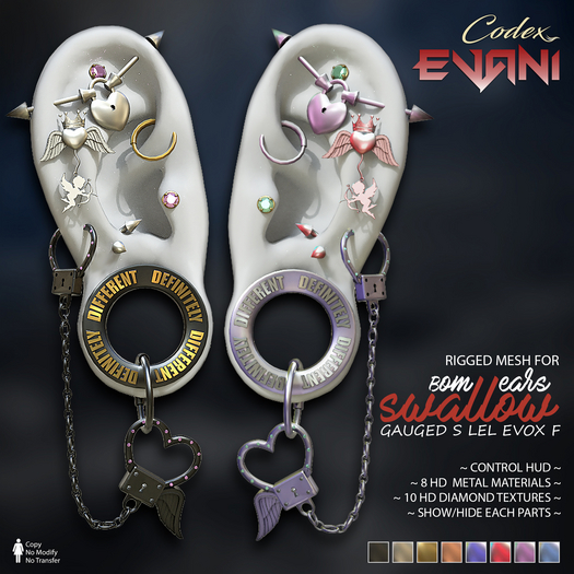 CODEX_EVANI EARRINGS SET (SWALLOW GAUGED S)