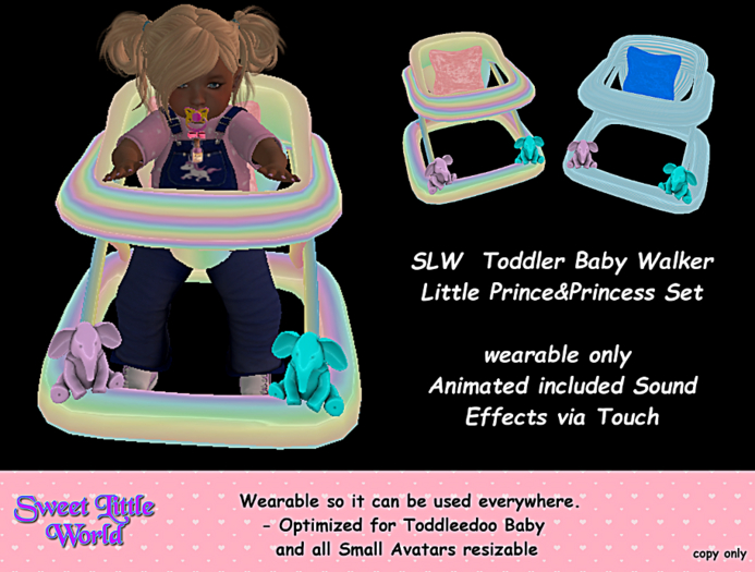 SLW  Toddler Baby Walker Little Prince&Princess Set