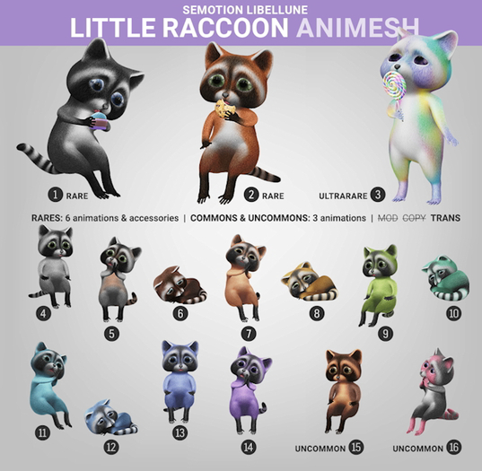 SEmotion Libellune Little Raccoon Animesh UNCOMMON 16