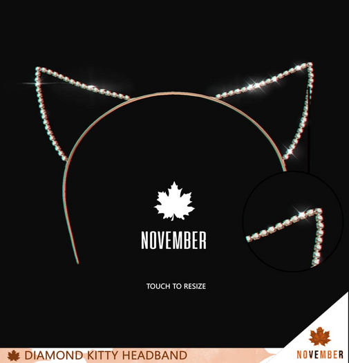 Nov-Kitty Diamond Headband (G)