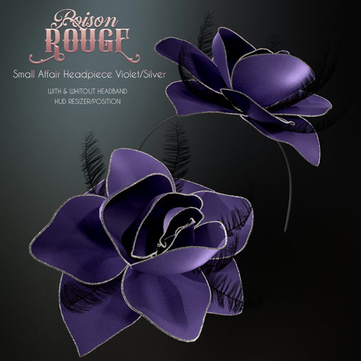 POISON ROUGE Small Affair Headpiece - Violet/Silver