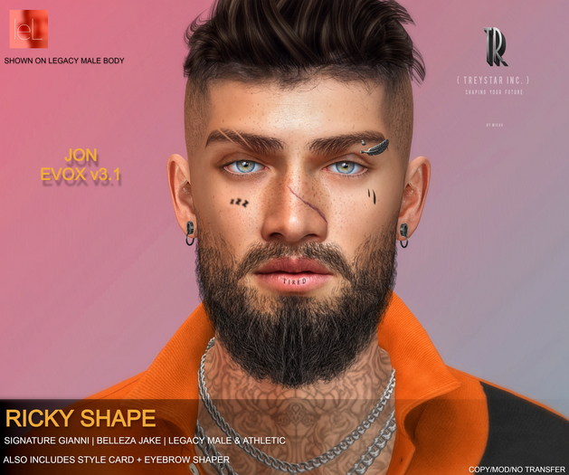 { Treystar Inc. } - Lelutka Jon EvoX shape Ricky