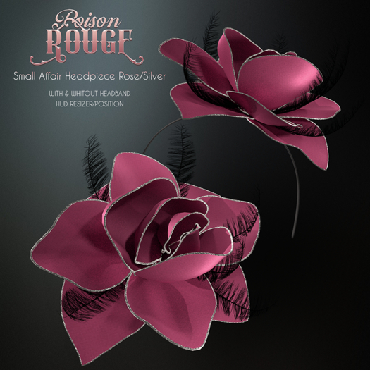 POISON ROUGE Small Affair Headpiece - Rose/Silver