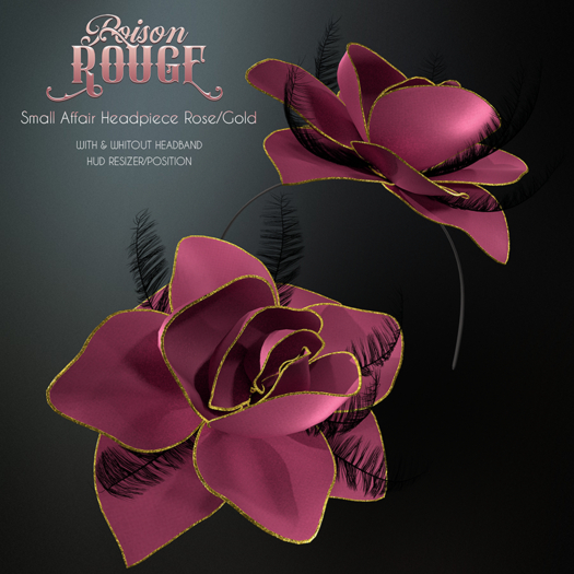 POISON ROUGE Small Affair Headpiece - Rose/Gold 