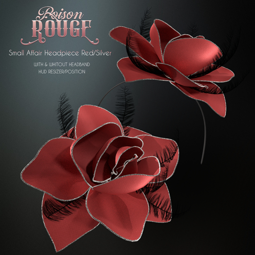 POISON ROUGE Small Affair Headpiece - Red/Silver