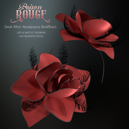 POISON ROUGE Small Affair Headpiece - Red/Black 