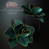 POISON ROUGE Small Affair Headpiece - Emerald/Gold