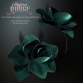 POISON ROUGE Small Affair Headpiece - Emerald/Black 