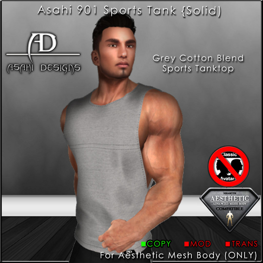 {AD}901 Sports Tank - Solid - Grey