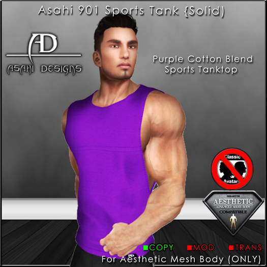 {AD}901 Sports Tank - Solid - Purple