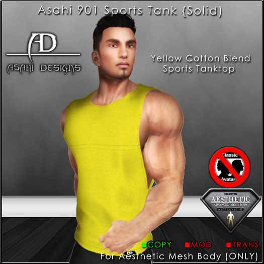{AD}901 Sports Tank - Solid - Yellow