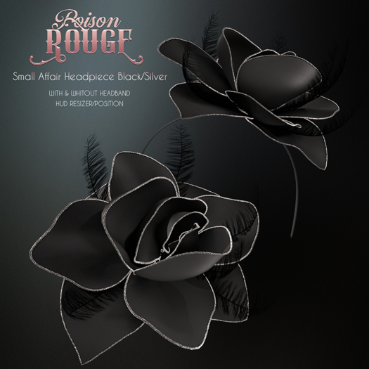 POISON ROUGE Small Affair Headpiece - Black/Silver