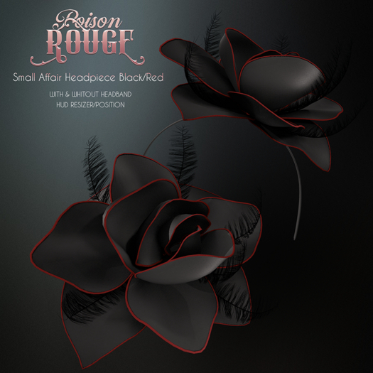 POISON ROUGE Small Affair Headpiece - Black/Red