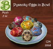 12 Pysanky Eggs in Bowl, .5LI
