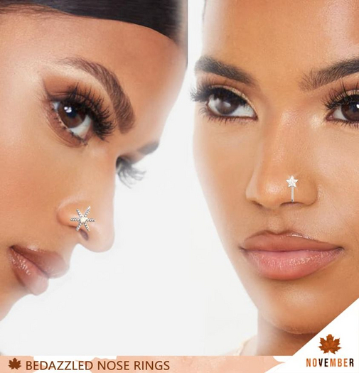 Nov-Bedazzled Nose Rings (S)