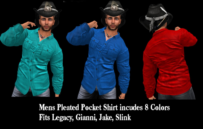 AAC Mens Pleated Pocket Shirt DEMOS