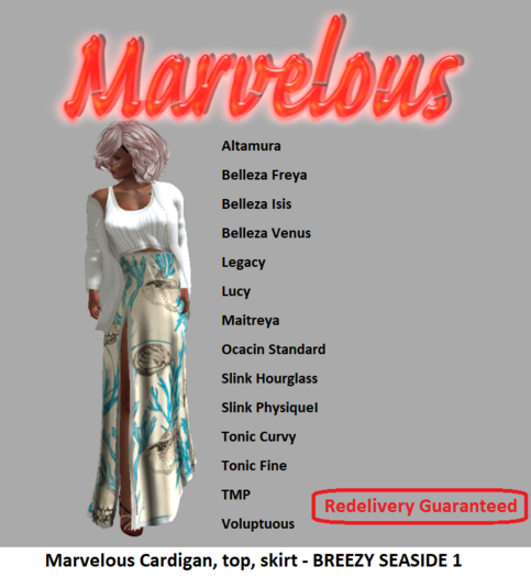 Marvelous Cardigan, top, skirt - BREEZY SEASIDE 1