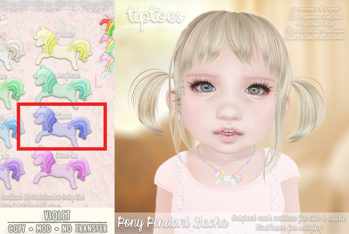 . tiptoes - Pony Pendant - Violet