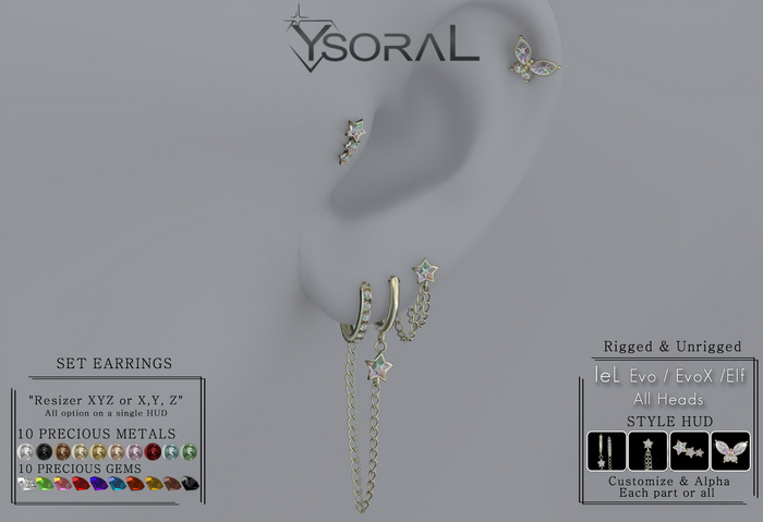 ~~ Ysoral ~~.:Luxe Earrings Mimi:.(leL , Unrigged)