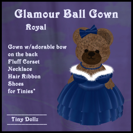 LB TINY GLAM ROYAL BLUE GOWN