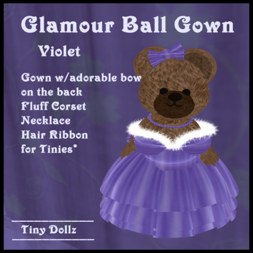 LB TINY GLAM VIOLET GOWN Box 