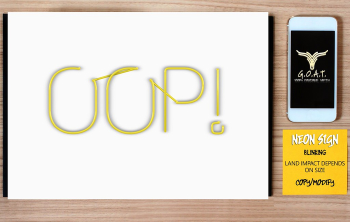 G.O.A.T. NEON BLINKING SIGN - OOP