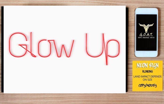 G.O.A.T. NEON BLINKING SIGN - GLOW UP