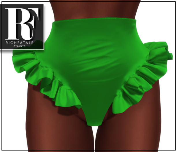 $RICH FATALE - RUFFLE HOT SHORT -/VERTE