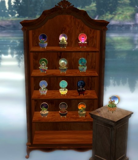 ::SC:: 2. BURL WOOD DISPLAY CABINET (BOXED) - RARE