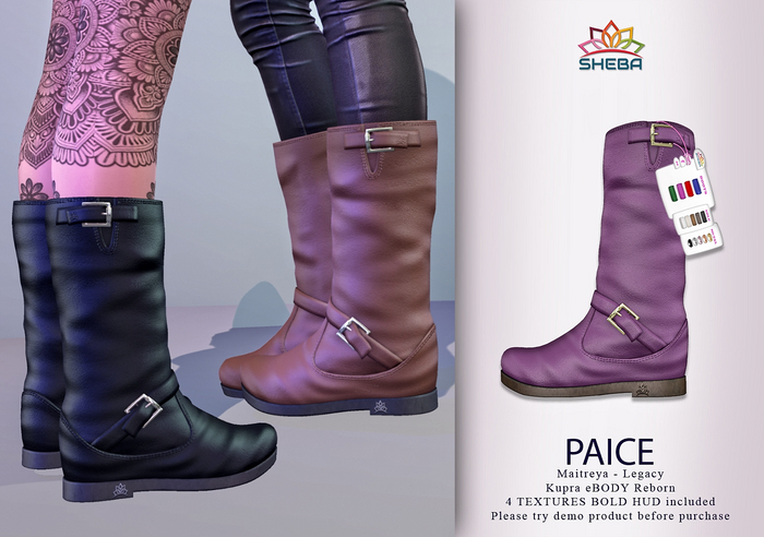Paice Motorcycle Riding Boots (Bold) ~ Maitreya, Legacy, Kupra, Reborn