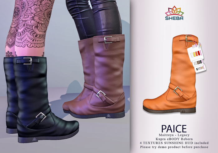 Paice Motorcycle Riding Boots (Sunshine) ~ Maitreya, Legacy, Kupra, Reborn