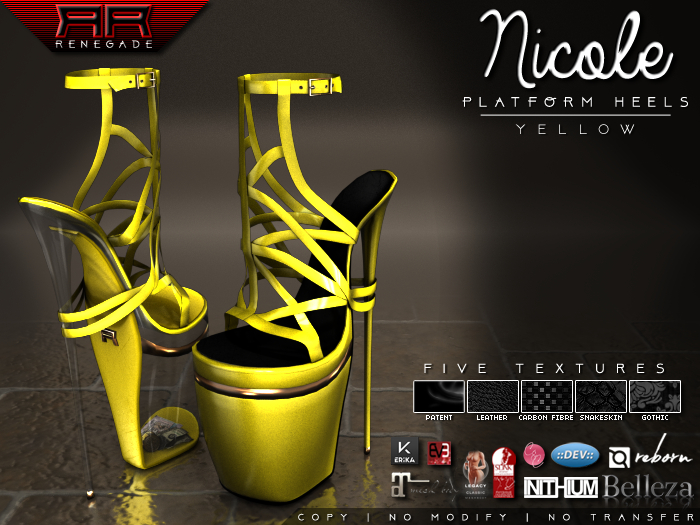 [Renegade] Nicole Platform Heels - Yellow