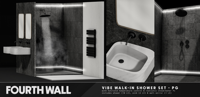 Fourth Wall / Vibe Walk-In Shower Set - PG