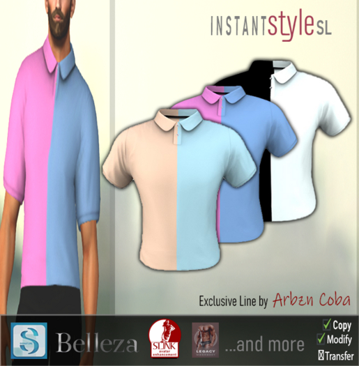 InstantStyleSL- Arbzn Coba Exclusive-Split Color Polo Pastels