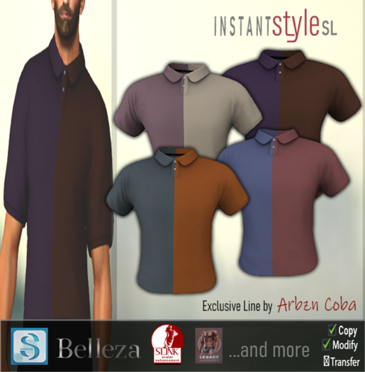 InstantStyleSL- Arbzn Coba Exclusive- Split Color Polo Darks