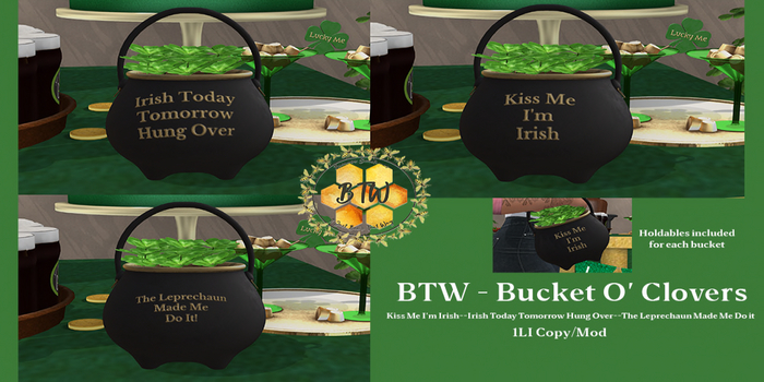 BTW - Bucket O' Clovers Set