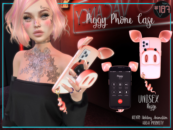 #187# Piggy Phone Case *Holding*