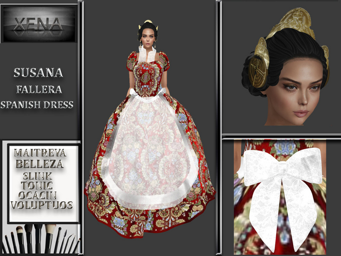SUSANA, FALLERA DRESS RED. TYPICAL SPANISH
