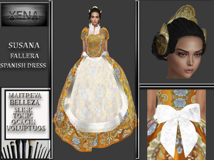 SUSANA, FALLERA DRESS  YELLOW. TYPICAL SPANISH