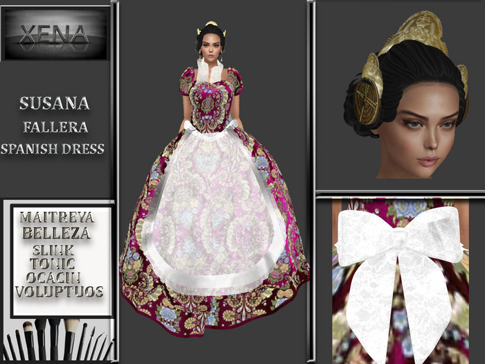 SUSANA, FALLERA DRESS  ROSE. TYPICAL SPANISH