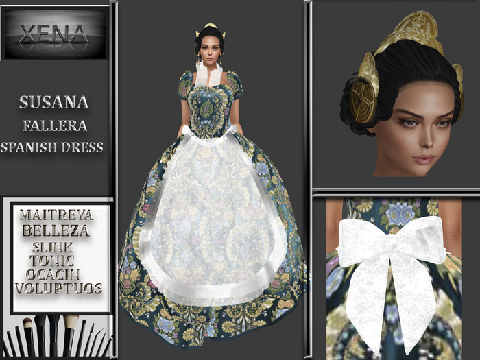 SUSANA, FALLERA DRESS  BLUE. TYPICAL SPANISH