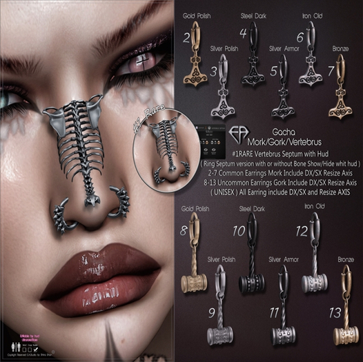 2 E.A.Studio Mork Earring  Gold Polish COMMON