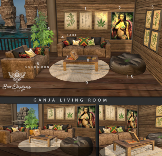 04 Bee Designs Ganja Living Room  RARE