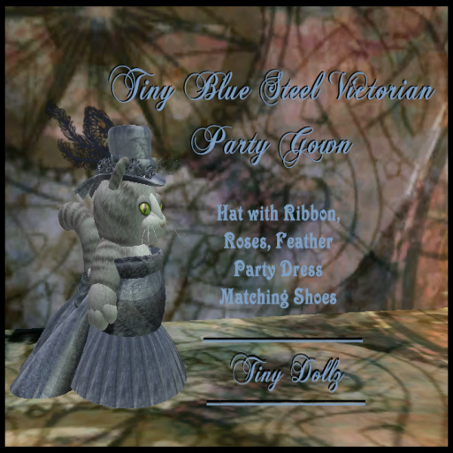 LB Tiny Blue Steel Victorian Party Gown Box