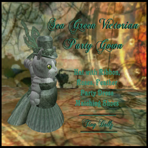 LB Tiny Sea Green Victorian Party Gown Box