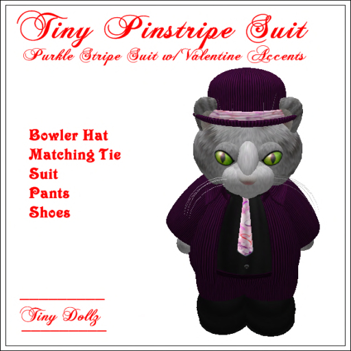 Tiny Dollz Pinstripe Suit Purkle Boxed