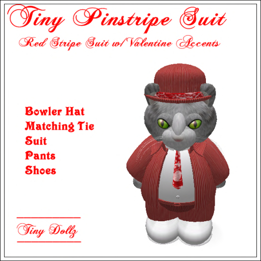 Tiny Dollz Pinstripe Suit Red Boxed