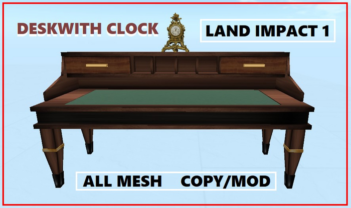DESK with clock 1LI MESH