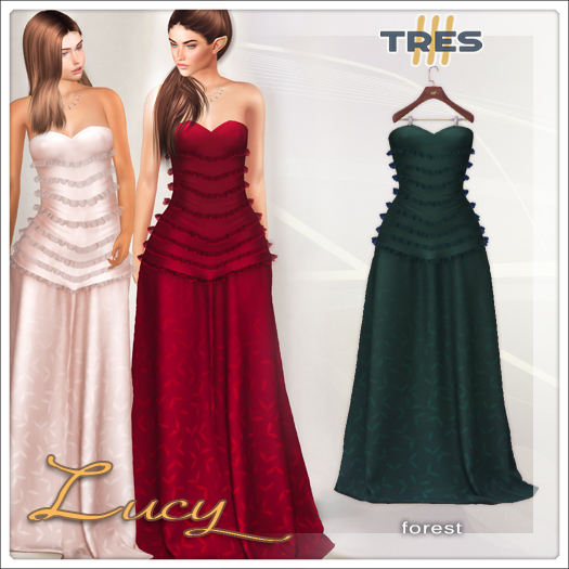 TRES - Lucy Forest - Elegant Fantasy Gown Dress with necklace - Maitreya / Legacy / Kupra 