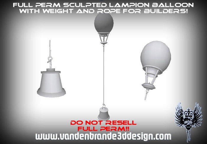 FULL PERM Balloon Lampion Streetlight For Creators WITH Sculpt Maps!